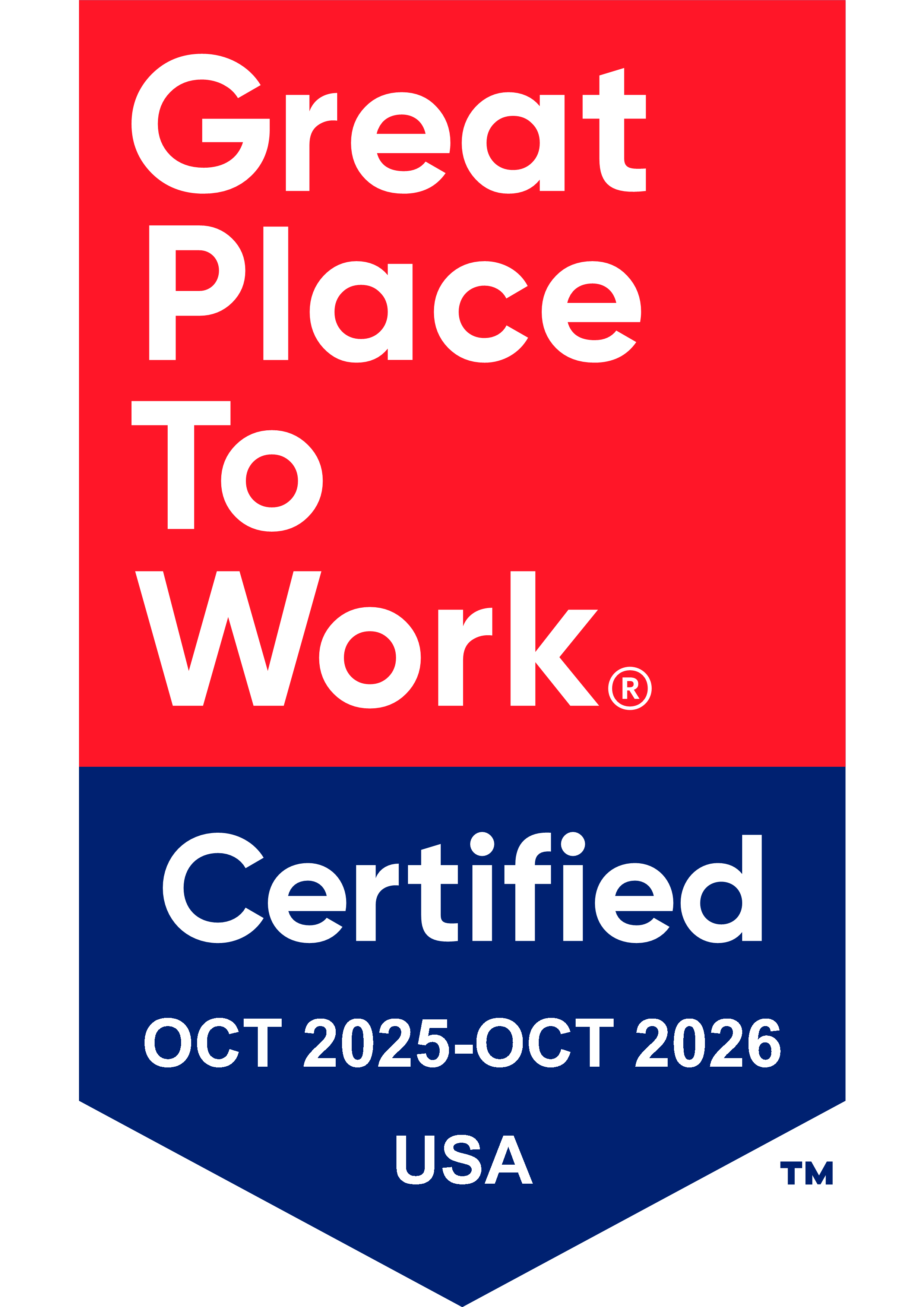 Great Place to work certified 2025